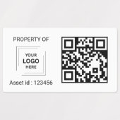QRコード資産ID会社資産ラベルスタイル ラベル (デザイン2)