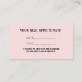 QRコード赤面ピンクネイルサロンマニキュリスト 予約カード (裏面)