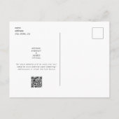 QRコード超コンテンポラリーB/W結婚式招待状 ポストカード (裏面)