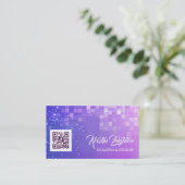 QRコード超紫テンプレート 名刺 (スタンド正面)