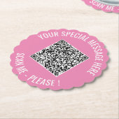 QRコード追加の特殊メッセージモダン紙コースター ペーパーコースター (アングル)