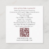 QRコード配管工事業者請負業者ツール配管 スクエア名刺 (裏面)