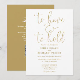 QRコード金ゴールドを保持する結婚には 招待状