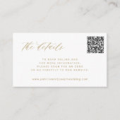 QRコード金ゴールドエレガントなウェディングサイト詳細 エンクロージャーカード (正面)