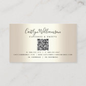 QRコード金ゴールドカップケーキベーカリーペストリーグリッタードリップ 名刺 (裏面)