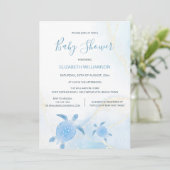 QRコード金ゴールドカメ |男の子の赤ちゃんシャワー 招待状 (スタンド正面)