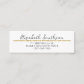 QRコード金ゴールドグリッターモダンラグジュアリーミニマリストの追加 スキニー名刺 (正面)