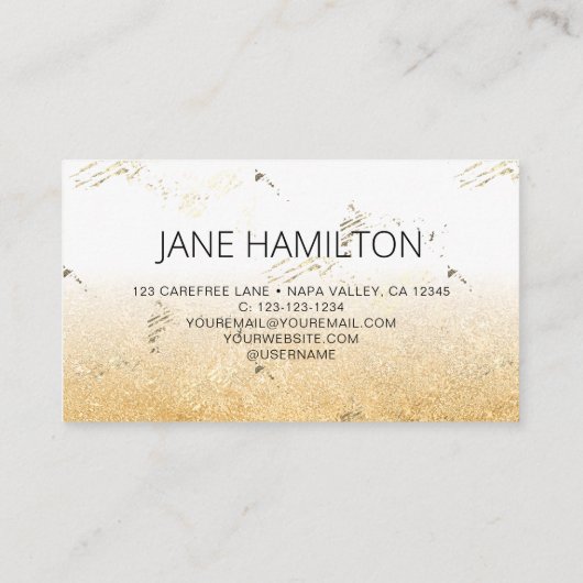 QRコード金ゴールドテクスチャ名刺 名刺 (裏面)