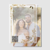 QRコード金ゴールドベラム結婚式招待状テンプレート ベラム紙招待状 (オフセット (カップル))