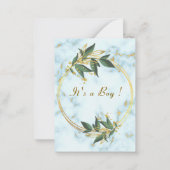 QRコード金ゴールド大理石男の赤ちゃんシャワー招待状 ノートカード (裏面)