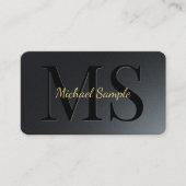 QRコード金ゴールド文字ラウンドコーナーラグジュアリー 名刺 (正面)