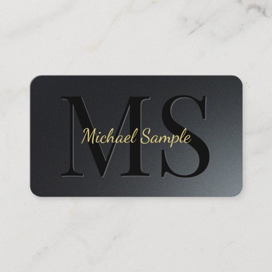 QRコード金ゴールド文字ラウンドコーナーラグジュアリー 名刺 (正面)