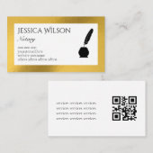 QRコード金ゴールド箔公証人ライタビジネスカード 名刺 (正面/裏面)