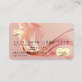 QRコード金ゴールド赤面モダンクレジットカードスタイル 名刺 (正面)