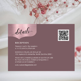 QRコード金属バラ金ゴールドオレンジ色の詳細結婚 エンクロージャーカード