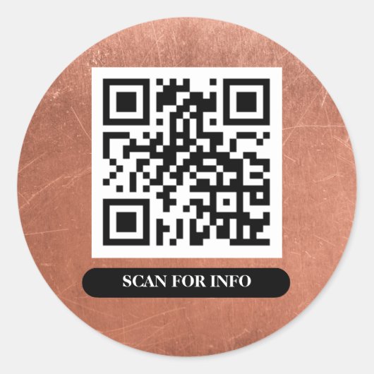QRコード銅ブロンズユニークプロフェッショナルシック ラウンドシール (正面)