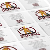 QRコード電気工モダン業者照明業者 スクエア名刺