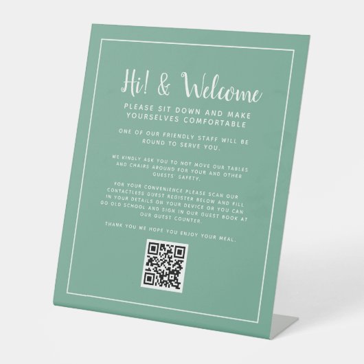 QRコード非接触レジスタ 台座サイン (正面)