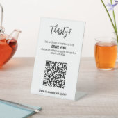 💍 QRコード飲料ミニマルエレガントリスト 台座サイン (インサイチュ)