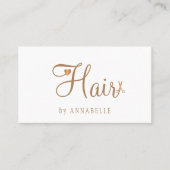 QRコード髪のサロン金ゴールドグラム金属製ヘアスタイリスト 名刺 (正面)
