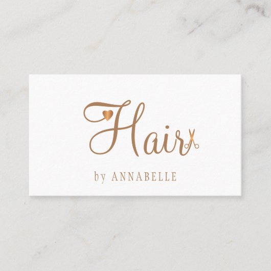 QRコード髪のサロン金ゴールドグラム金属製ヘアスタイリスト 名刺 (正面)