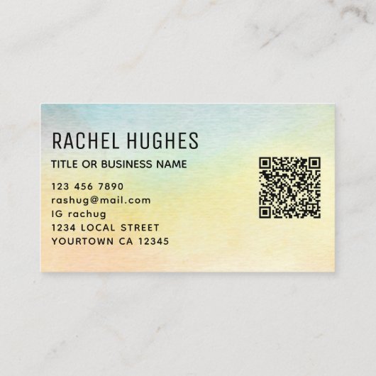 QRコード黄色ひまわり 名刺 (裏面)