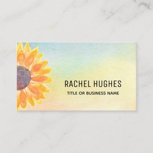 QRコード黄色ひまわり 名刺 (正面)