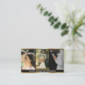 QRコード黄金のグラデーション分割写真家 名刺 (スタンド正面)