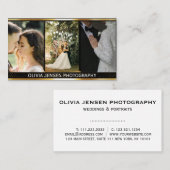 QRコード黄金のグラデーション分割写真家 名刺 (正面/裏面)