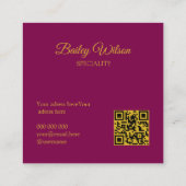 QRコード黄金のドットパターモダンン スクエア名刺 (裏面)