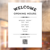 QRコード黒を白に設定したウェルカムオープン時間 ウィンドウサイン (シート2)