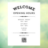 QRコード黒を白に設定したウェルカムオープン時間 ウィンドウサイン (シート3)