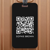 QRコード黒モダン仮想スタイリッシュQR連絡 失ったQR ラゲッジタグ