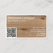 QRコード100%天然の木製オーガニックスタイル(白) 名刺 (裏面)