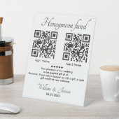 QRコード2つ付きハネムーン基金 台座サイン (インサイチュ)