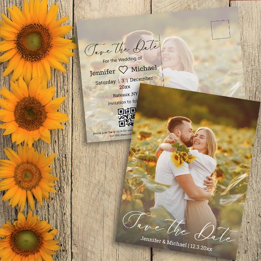 qrコード2の写真の手書きを保存すモダンる 案内ポストカード