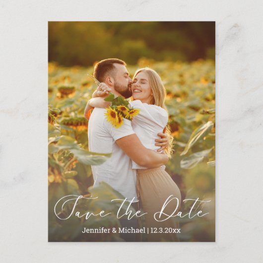 qrコード2の写真の手書きを保存すモダンる 案内ポストカード (正面)