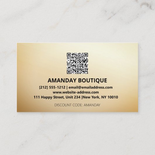 QRコード20%オフ割引インサートありがとう 名刺 (裏面)