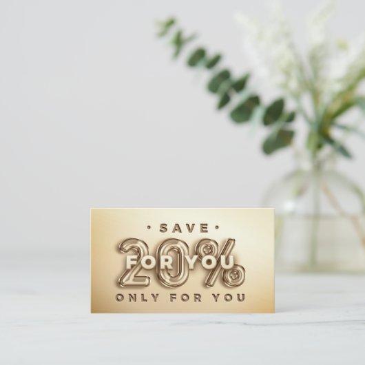 QRコード20%オフ割引インサートありがとう 名刺 (スタンド正面)