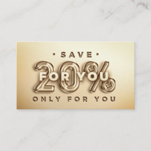 QRコード20%オフ割引インサートありがとう 名刺 (正面)