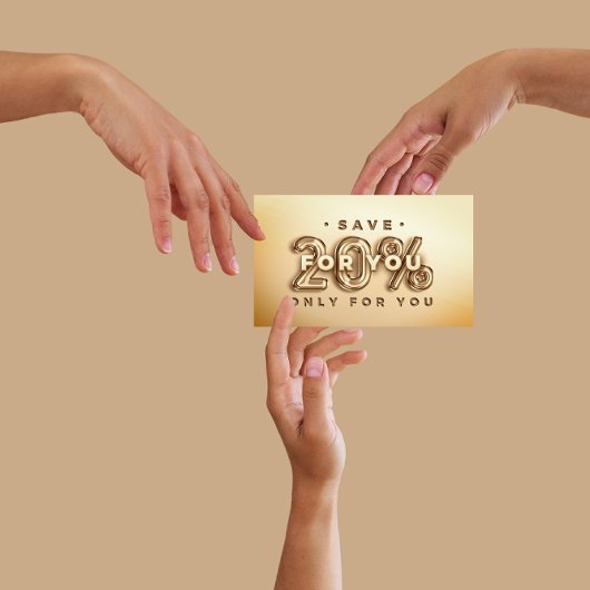 QRコード20%オフ割引インサートありがとう 名刺