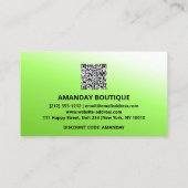 QRコード20%オフ割引プロモーションのロイヤリティ 名刺 (裏面)