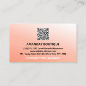 QRコード20%オフ割引プロモーション挿入バラ 名刺 (裏面)