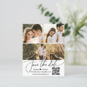 qrコード3写真コラージュ日付の招待を保存 (スタンド正面)