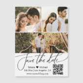 qrコード3写真コラージュ日付磁石を保存 (正面)