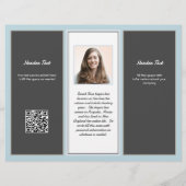 QRコード3折り紙ロゴ付き中立ビジネスパンフレット チラシ (裏面)