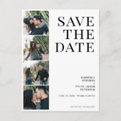 QRコード4写真タイポグラフィ結婚ズ 案内ポストカード (正面)