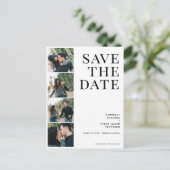 QRコード4写真タイポグラフィ結婚ズ 案内ポストカード (スタンド正面)