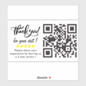 QRコード5星評価のリクエストに感謝 シール (シート)
