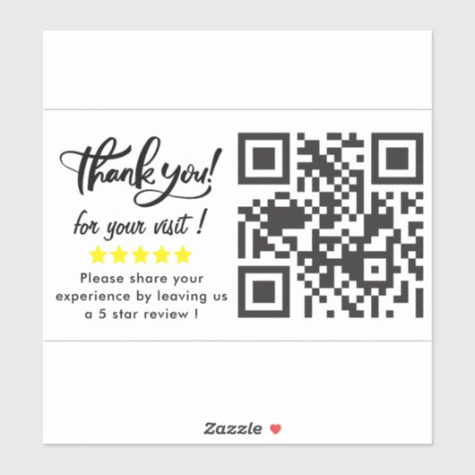 QRコード5星評価のリクエストに感謝 シール (シート)